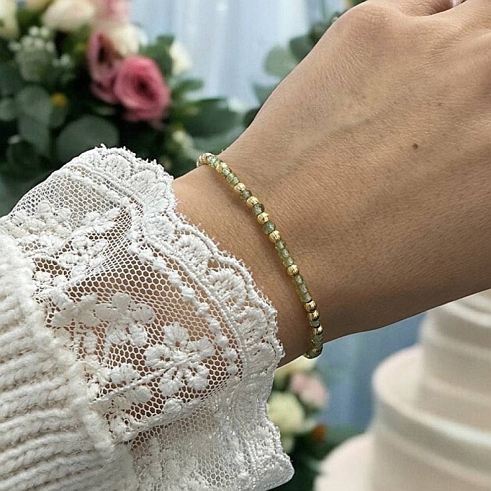 Bratara eleganta dama Selina din peridot si argint placat cu aur 925 [1]