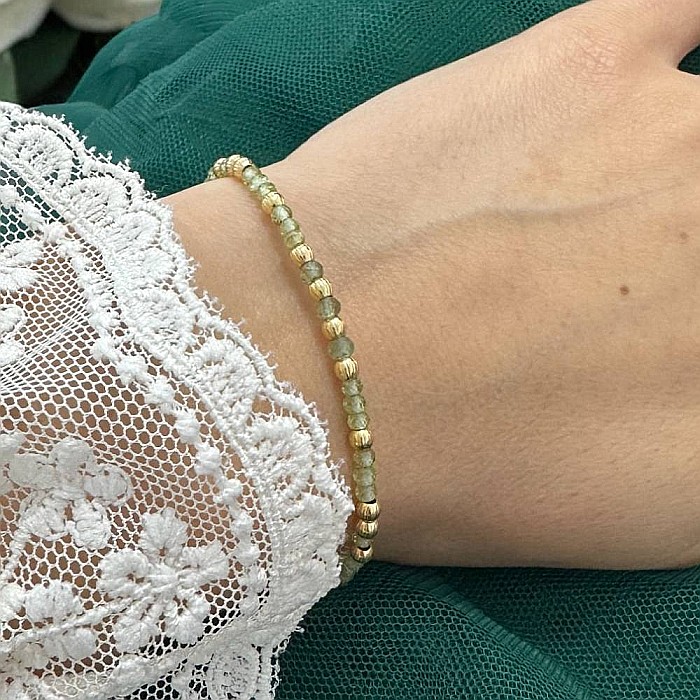 Bratara eleganta dama Selina din peridot si argint placat cu aur 925 [9]