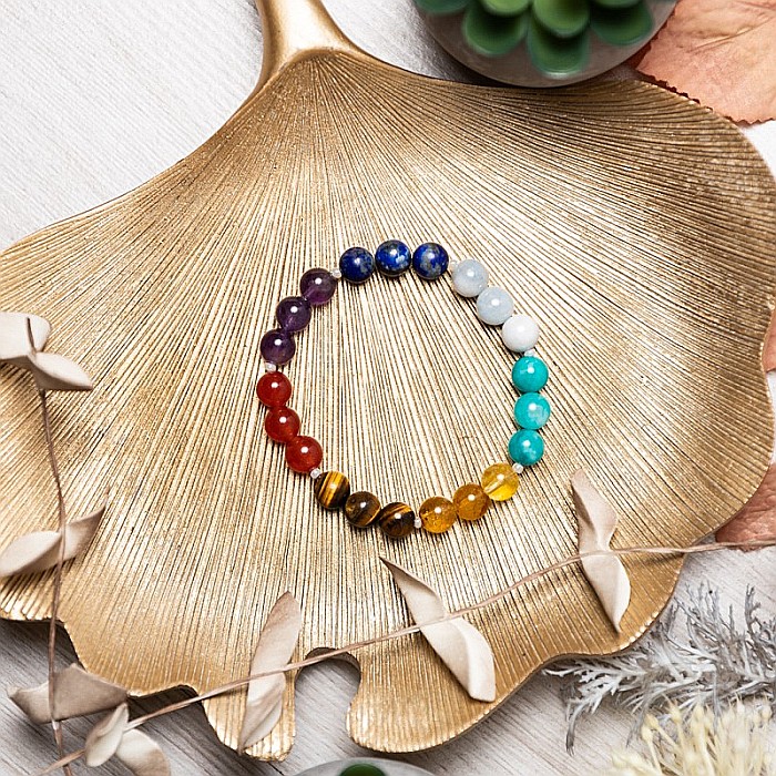 Bratara 7 Chakre Nina din cristale de Ametist, Lapis Lazuli, Angelit, Amazonit, Citrin, Ochi de Tigru si Jad Rosu [9]