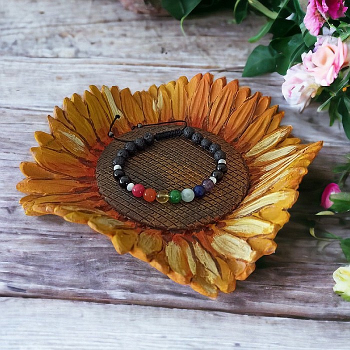 Bratara 7 Chakre Sandina cu snur din cristale naturale 6mm [2]