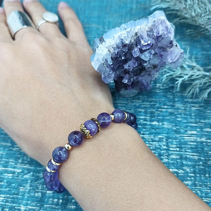 Bratara Ametist Ada, pentru femei, eleganta, cu cristale de 8mm [4]