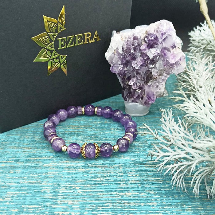Bratara Ametist Ada, pentru femei, eleganta, cu cristale de 8mm [3]