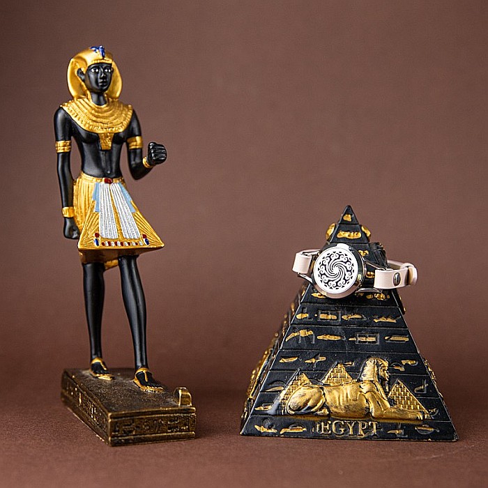 Bratara Aromaterapie, Curea din Piele Ecologica, Roz, Simpla, cu Model Mandala Vibes [5]