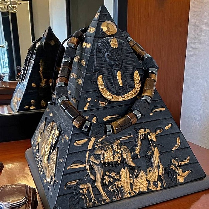 Bratara Barbati Amon din snur cu Ochi de Tigru, Hematit, Piatra de lava [6]