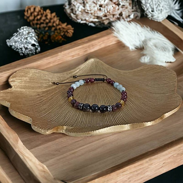 Bratara barbati cristale Benet cu Obsidian, Granat, Citrin, Acvamarin si Hematit [8]