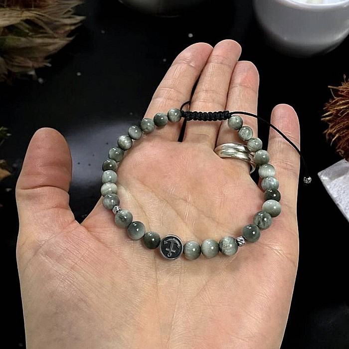 Bratara barbati cu snur Creon din cristale Hawk Eye(Ochi de Soim) cu accesorii din inox [2]