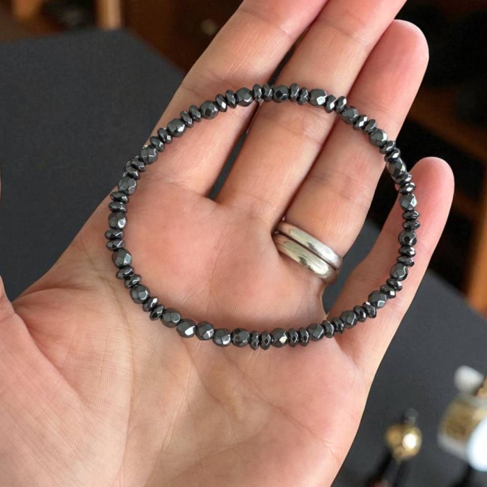 Bratara barbati eleganta din hematit fatetat Leander pe elastic [3]