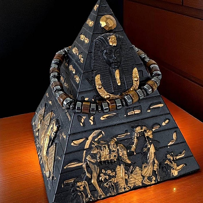 Bratara Barbati handmade Nadir din Ochi de Tigru si Hematit pe elastic [2]