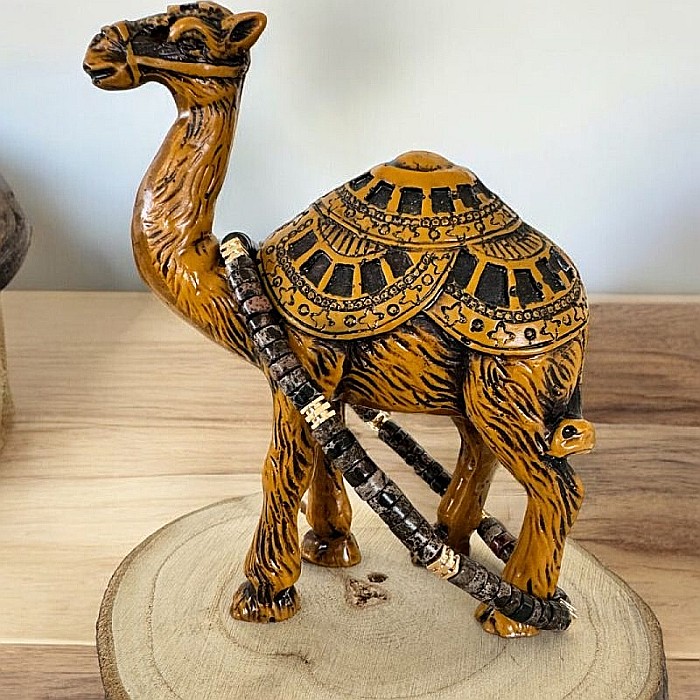 Bratara Barbati Kunal din Sediment Marin de Jasp negru cu accesorii din Cupru aurit [3]