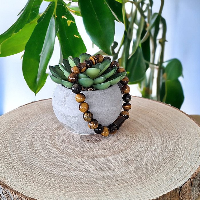 Bratara barbati pietre naturale Ochi de Tigru Andri, margele de 8mm [3]