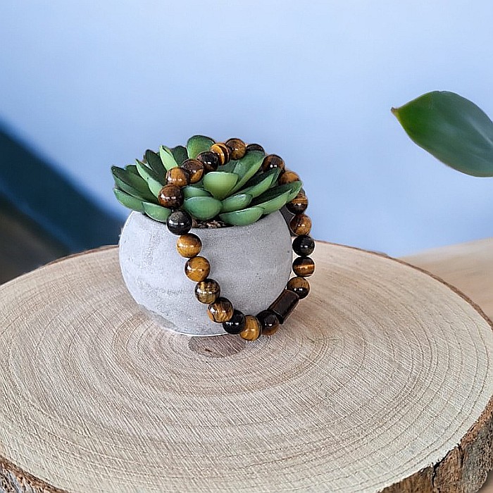 Bratara barbati pietre naturale Ochi de Tigru Andri, margele de 8mm [5]