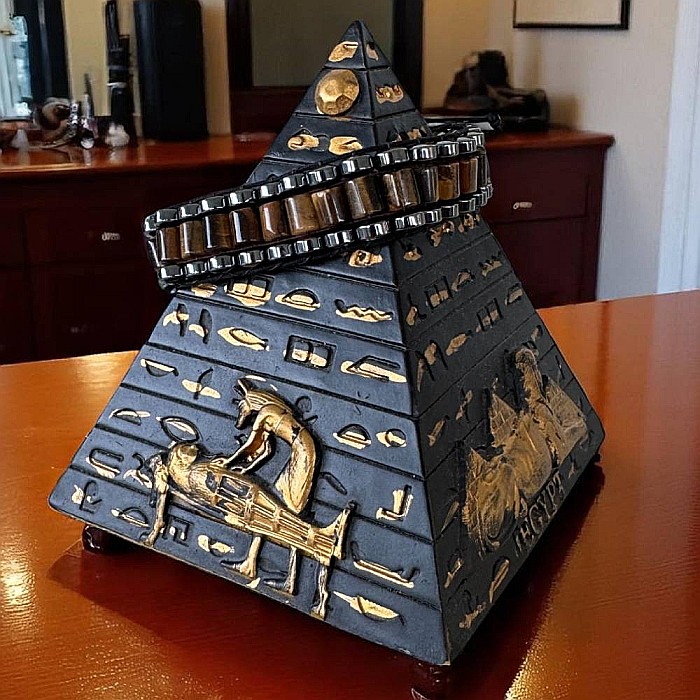 Bratara barbati Ravi impletita manual cu Ochi de Tigru Cilindru si Hematit pe snur, ajustabila [6]