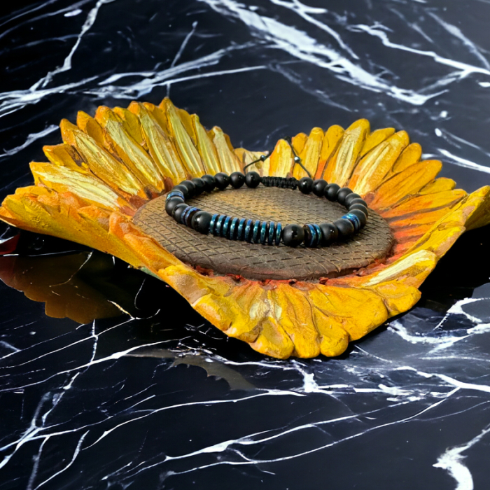 Bratara barbati snur Jude din cristale de Agat si Hematit [8]