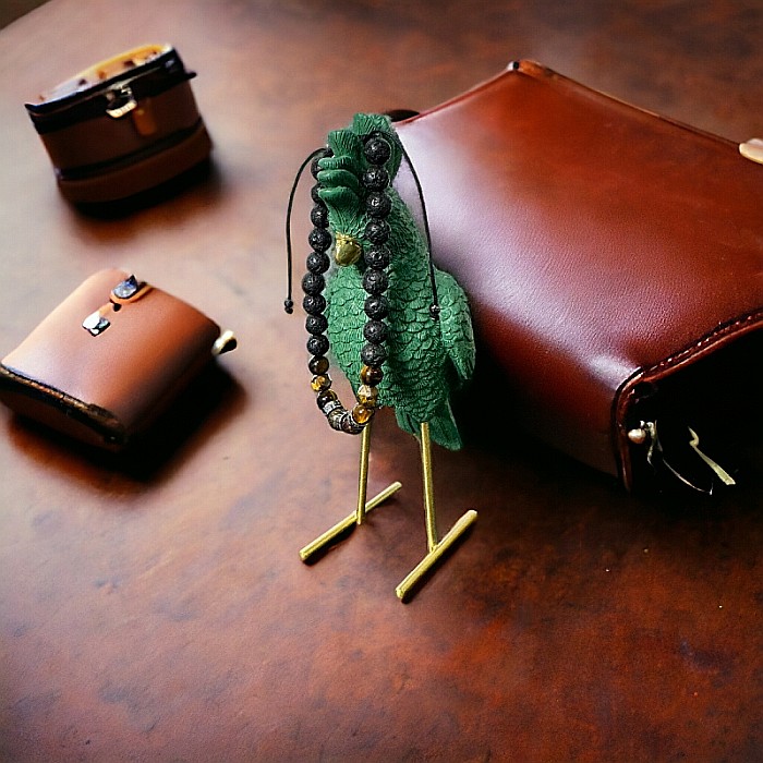 Bratara Barbati snur Milo din cristale de Bronzit, Ochi de Tigru si Piatra de Lava [8]