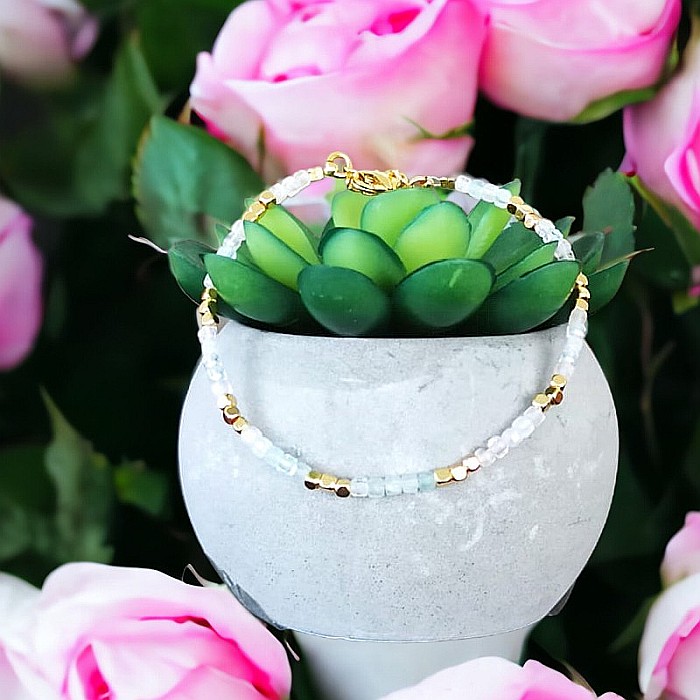 Bratara Boho din cristale de Morganit [1]