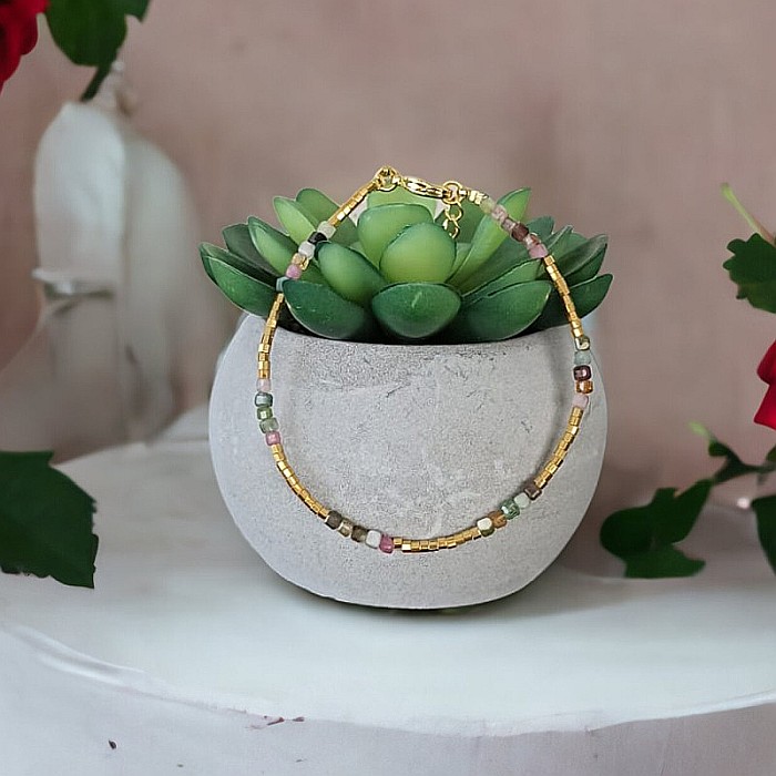 Bratara Boho din cristale de Turmalina multicolor [1]