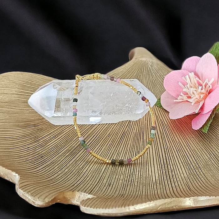 Bratara Boho din cristale de Turmalina multicolor [2]