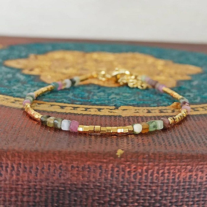 Bratara Boho din cristale de Turmalina multicolor [11]