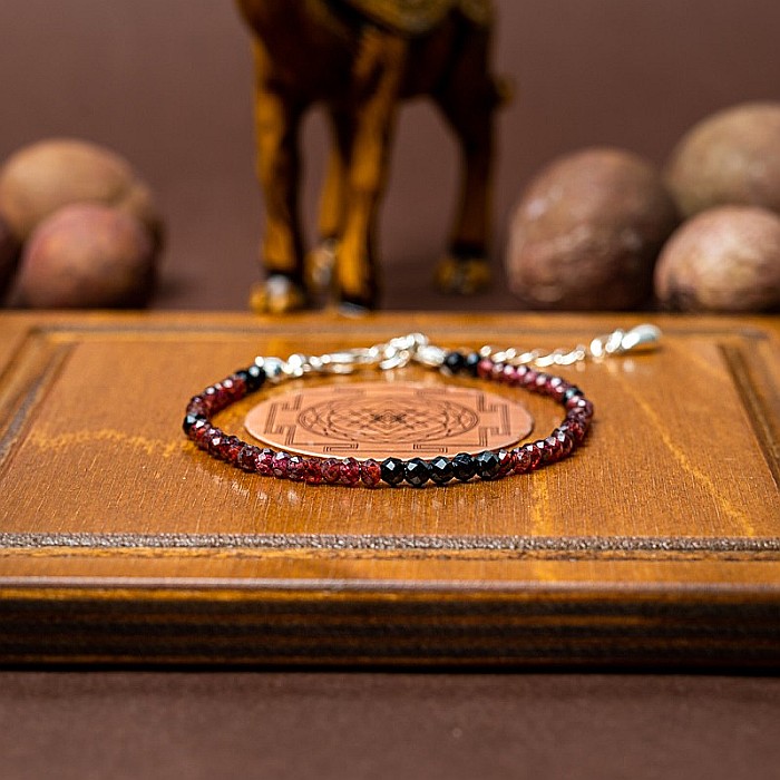 Bratara pietre semipretioase de Granat si Spinel negru, Ania, inchidere din argint 925 [6]