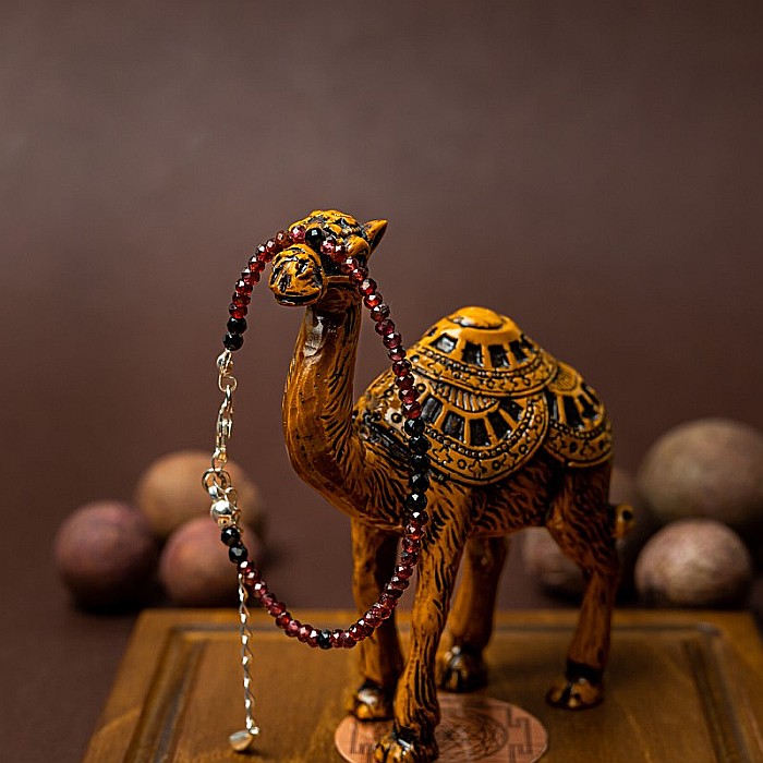 Bratara pietre semipretioase de Granat si Spinel negru, Ania, inchidere din argint 925 [4]