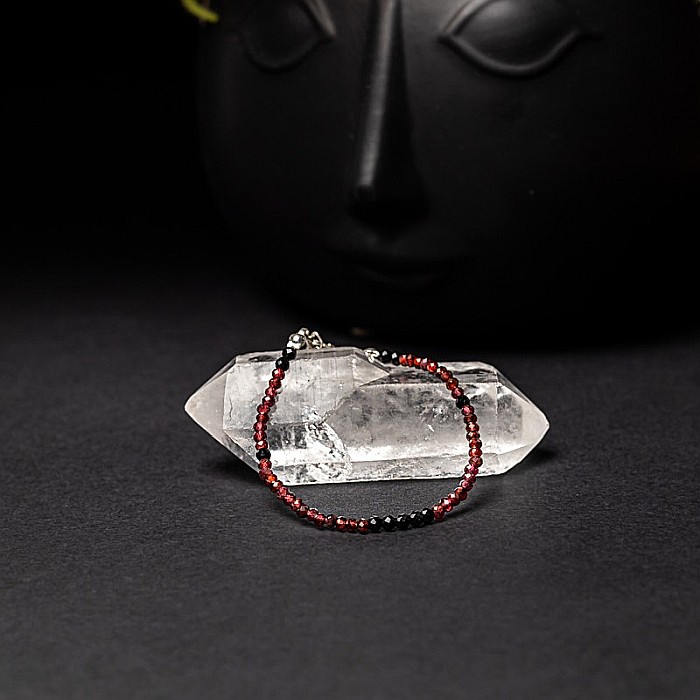 Bratara pietre semipretioase de Granat si Spinel negru, Ania, inchidere din argint 925 [8]