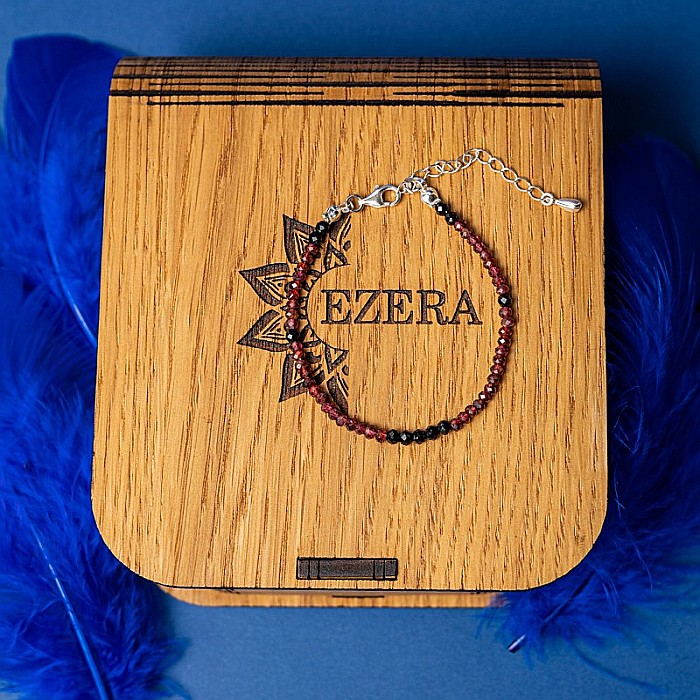 Bratara pietre semipretioase de Granat si Spinel negru, Ania, inchidere din argint 925 [9]