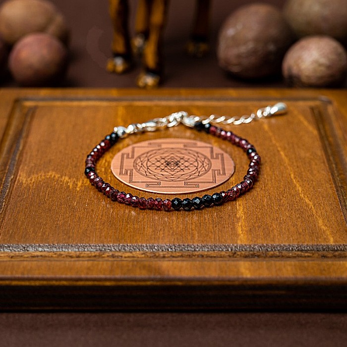 Bratara pietre semipretioase de Granat si Spinel negru, Ania, inchidere din argint 925 [5]