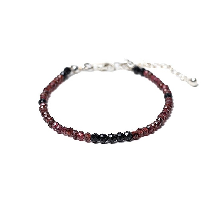 Bratara pietre semipretioase de Granat si Spinel negru, Ania, inchidere din argint 925 [17]