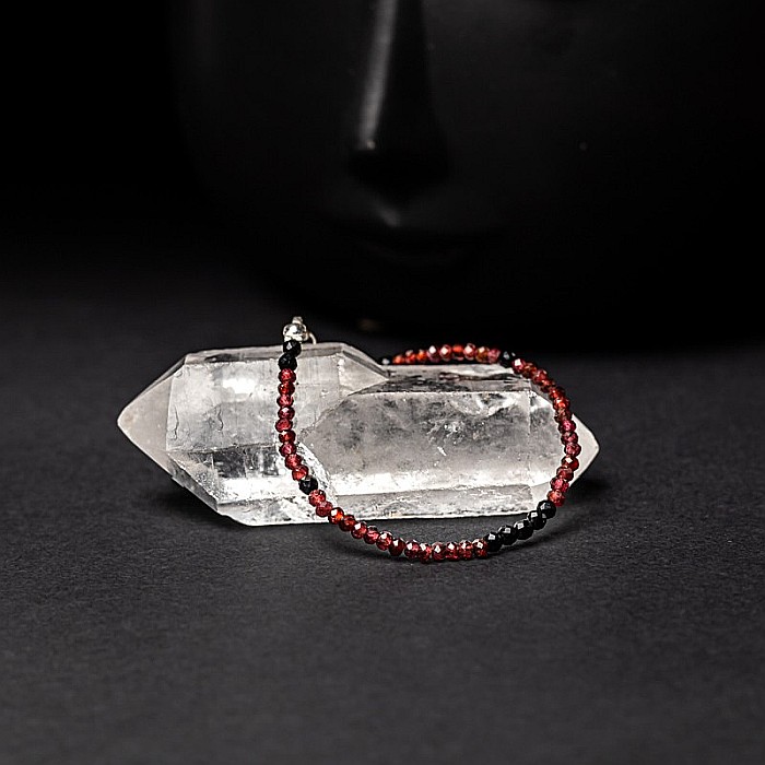 Bratara pietre semipretioase de Granat si Spinel negru, Ania, inchidere din argint 925 [2]