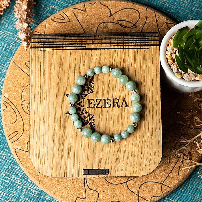 Bratara cristale Jad Verde si Amazonit pentru femei, Tazara [8]