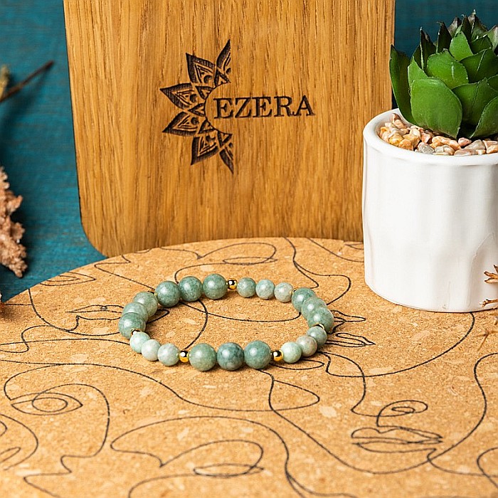 Bratara cristale Jad Verde si Amazonit pentru femei, Tazara [1]