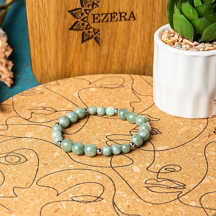 Bratara cristale Jad Verde si Amazonit pentru femei, Tazara [7]