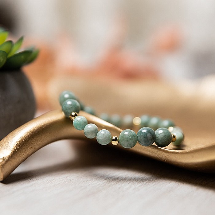 Bratara cristale Jad Verde si Amazonit pentru femei, Tazara [4]