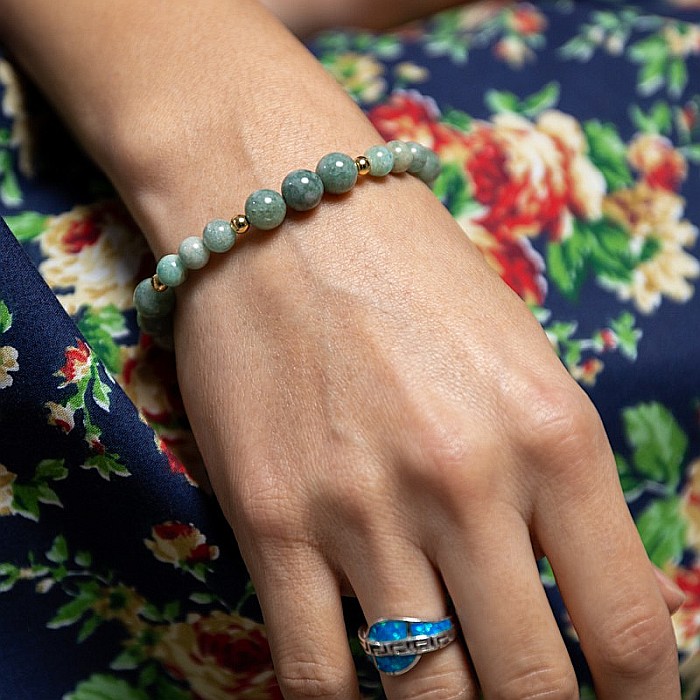 Bratara cristale Jad Verde si Amazonit pentru femei, Tazara [2]