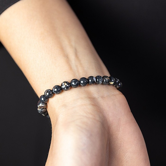 Bratara cristale Shell Turquoise Negru, Soraya, margele de 6mm [8]