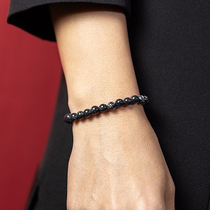 Bratara cristale Shell Turquoise Negru, Soraya, margele de 6mm [7]