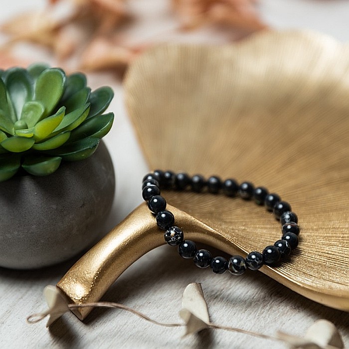 Bratara cristale Shell Turquoise Negru, Soraya, margele de 6mm [2]