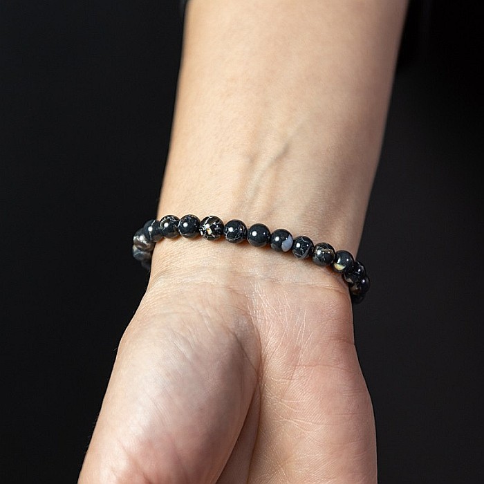 Bratara cristale Shell Turquoise Negru, Soraya, margele de 6mm [1]