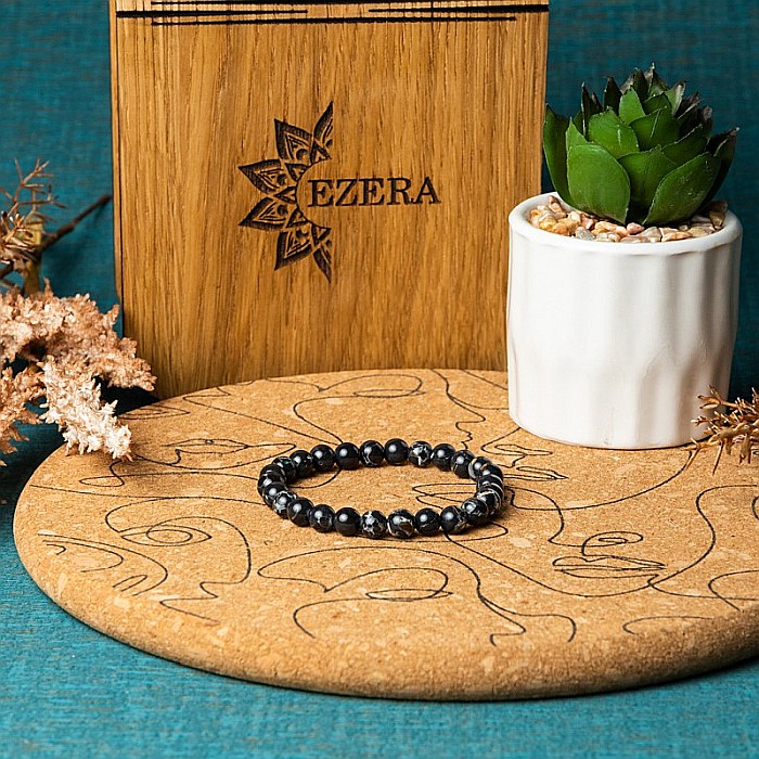 Bratara cristale Shell Turquoise Negru, Soraya, margele de 6mm [10]