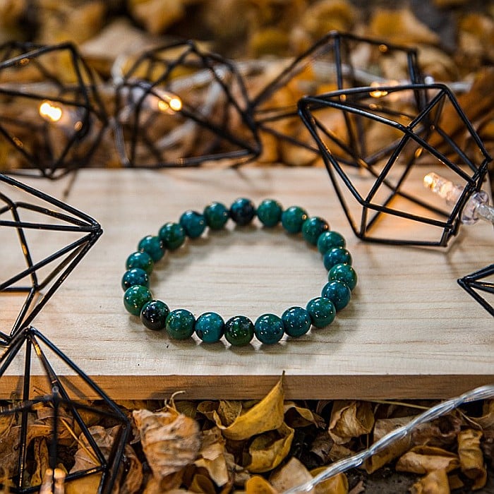 Bratara cu pietre semipretioase, Pheonix Stone Royal Green, pentru barbati, margele de 8 mm [3]