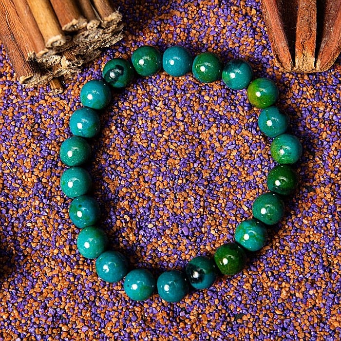 Bratara cu pietre semipretioase, Pheonix Stone Royal Green, pentru barbati, margele de 8 mm [4]