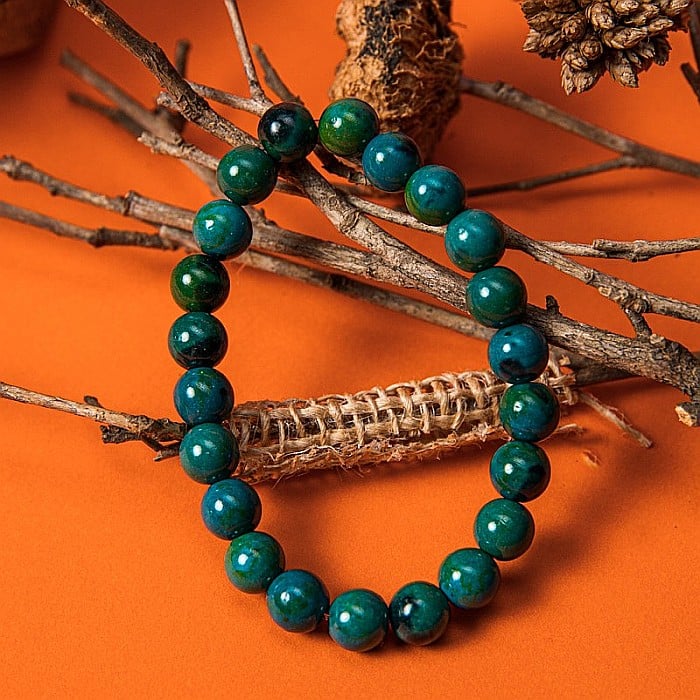 Bratara cu pietre semipretioase, Pheonix Stone Royal Green, pentru barbati, margele de 8 mm [6]