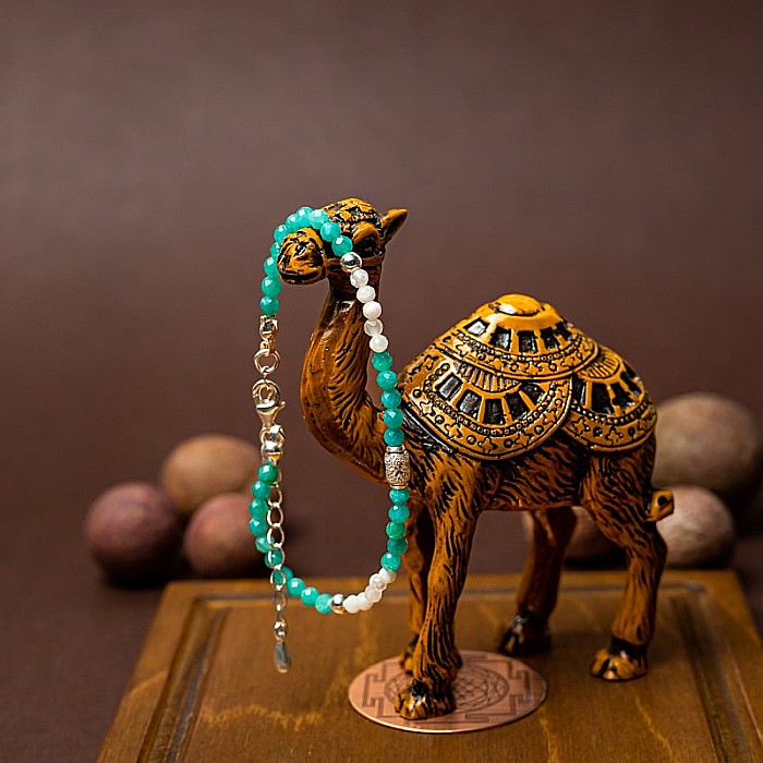 Bratara dama Anadi din pietre semipretioase de Amazonit si Piatra Lunii, inchidere si accesorii din argint 925 [5]