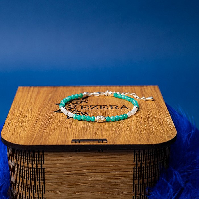 Bratara dama Anadi din pietre semipretioase de Amazonit si Piatra Lunii, inchidere si accesorii din argint 925 [8]