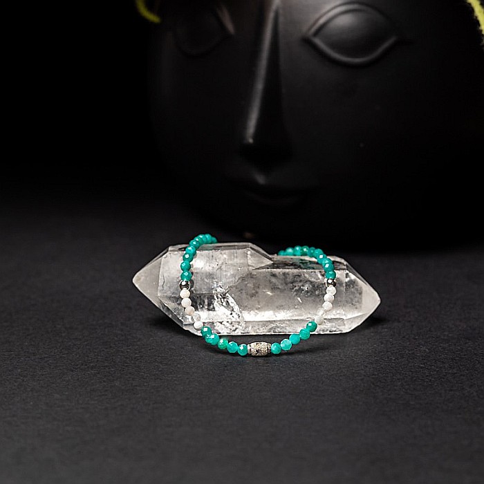 Bratara dama Anadi din pietre semipretioase de Amazonit si Piatra Lunii, inchidere si accesorii din argint 925 [7]