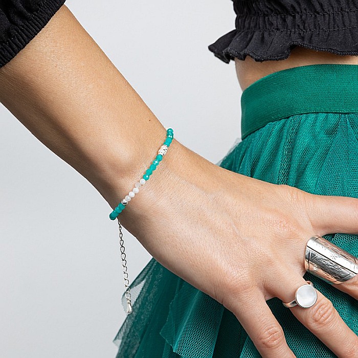 Bratara dama Anadi din pietre semipretioase de Amazonit si Piatra Lunii, inchidere si accesorii din argint 925 [12]