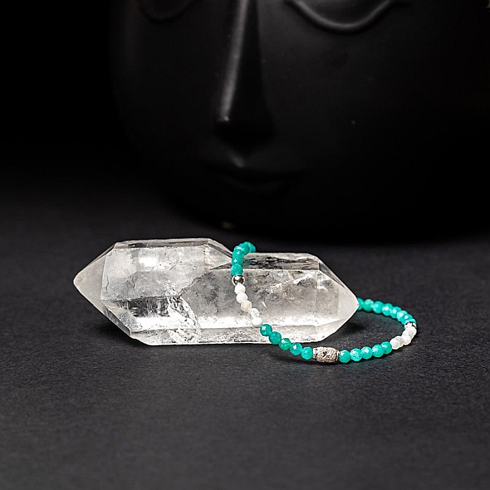 Bratara dama Anadi din pietre semipretioase de Amazonit si Piatra Lunii, inchidere si accesorii din argint 925 [6]