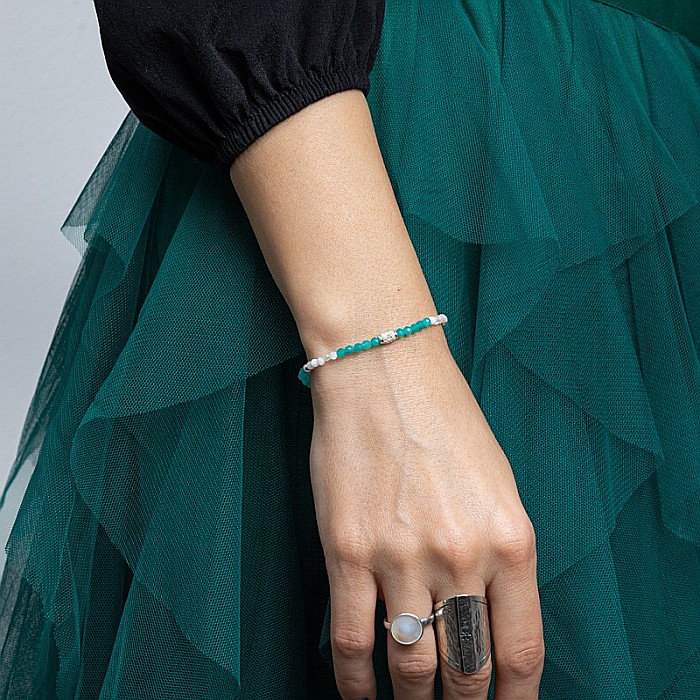 Bratara dama Anadi din pietre semipretioase de Amazonit si Piatra Lunii, inchidere si accesorii din argint 925 [11]