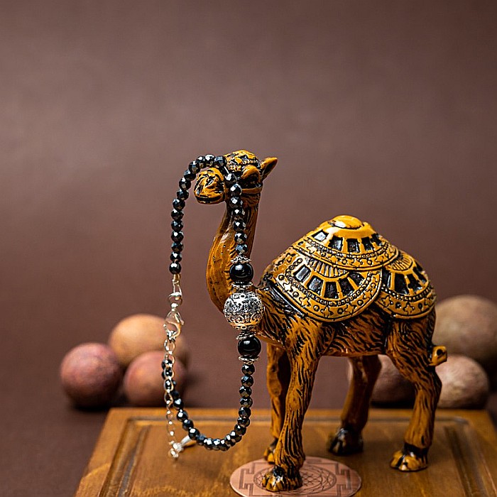 Bratara dama Asha din pietre naturale de Hematit Magnetic cu Titan, inchidere si accesorii din argint [2]