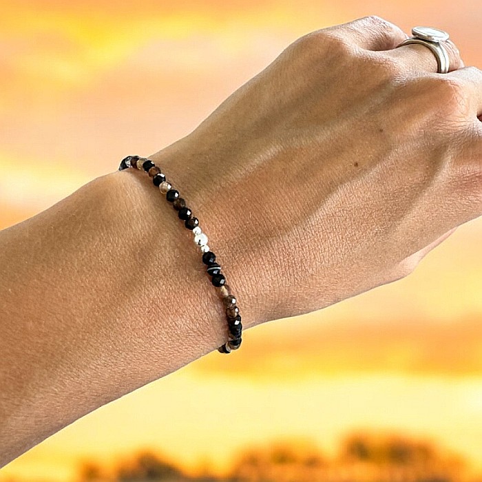 Bratara dama Betty din cristale de Agat Cofee cu argint 925 [1]